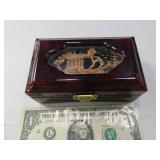 5.5" modern CHINA Trinket Wood Box w/ Tree Inlay