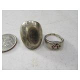 (2) Sterling Silver Rings *bent..as-is* 13g