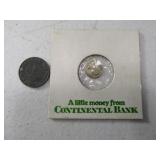 (2) Tiny MiniQuarter Coin & Nazi Dimesize Coin