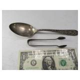 (2) Sterling Silver STEIFF Spoon & Ant Tong 80+g