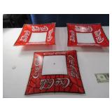 (3) Glass COCA COLA Ceiling Light Covers