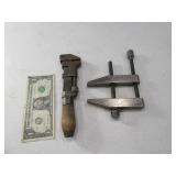 (2) Antique Tools STARRETT & MonkeyWrench