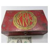 Early Metal 10x6x3.5" Box w/ Advertising Emblem