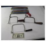(4) Hacksaw & Coping Saws hand tools + blades