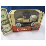 ERTL Coors 1918 Barrel Diecast Bank boxed EXC