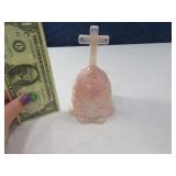 Incandescent Vtg Cross 6" Glass Pink Bell Fenton?