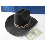Black BOLLMAN sz7.25 Cowboy Hat 100% Wool