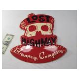 Tin LOST HIGHWAY Brewing Co Sign MASKED MAN