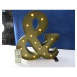 Lighed Metal "&" Symbol Wall Sign