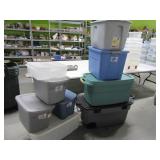 (9) Poly Storage Tubs w/ Lids Large/Medium