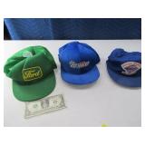 (3) early Snap Back Vintage Hats Caps Ford~Broncos