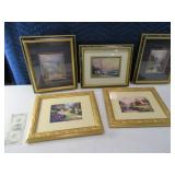 (5) T KINCADE framed 12x9.5 Wall Art Pictures