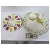(2) CALI Pottery Rabbit Chip/Dip & Deviled Egg $$
