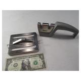 (2) Kitchen SMITH Sharpener & 3pc Weight Set New