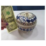 Unused 5" POLAND Pottery Covered Apple LeafDiamond