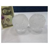 (2) Crystal Glass JONAL Globe Paperweights 3" 3of3