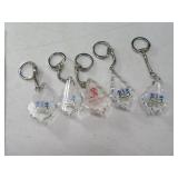 (5) Unused Crystal Dangle Keychains GERMAN $