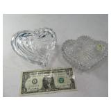 (2) Gorham/Bleikiristall Crystal Covered Heart Box