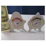 (2) ANDNER Germany 5" Porcelain Desk Clocks 1of2