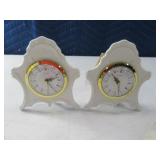 (2) ANDNER Germany 5" Porcelain Desk Clocks 2of2