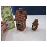 (2) German Intricate TerraCotta Candle Houses
