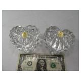 (2) Heart Shaped BLEIKRISTALL 4" Trinket Boxes