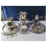 8pcs ass SilverPlate Trays & Servers