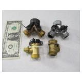(4) Metal/Brass Hose Hydrant Shutoffs/Dividers