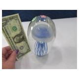 Large 7" GlowInDark Glass Paperweight Octopus Blue