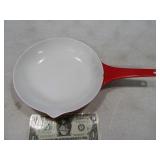 8" Vtg Orange/Red Enamel Coated Pan DENMARK