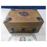 Unusual Brass 7" Stash Box w/ Inlaid Stones? Uniqe