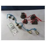 (2) Strands Hanging Bells Door~Wall Antique&Brass