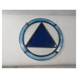 6" Stained Glass SEEING EYE Blue Suncatcher