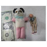 (2) Early CelluloidHead 5" Panda & 3" Doll
