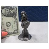 Signed RB Pewter 3.5" POODLE Dog Figure SittingUp