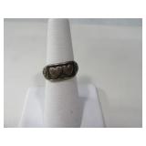 BEAU Sterling Silver sz6 Ring w/ DoubleHearts