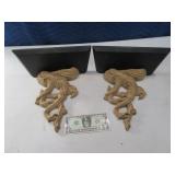 Pair SYROCO WOOD Midcentury 11" Wall Shelves