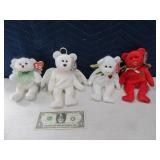 (4) TY Beanie Baby Angel Themed Bears w/ tags