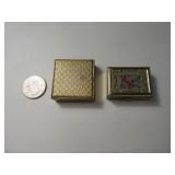 (2) Vtg Metal Pill Storage Mini Stash Boxes