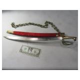Neat Brass INDIA 23" Sword w/ Sheath Etched