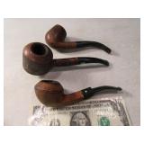 (3) Vintage Wooden Smoking Pipes
