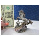 Pewter FANTASY Unicorn w/ SnowGlobe Figurine 4"