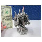 Large 7" FANTASY Wizard/Dragon Pewter Figurine $$$