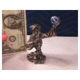 Metal 3" Wizard FANTASY Figure w/ Gazing Ball