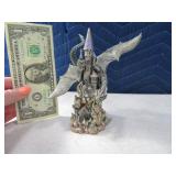 Pewter FANTASY Dragon Over Castle 7" Large Figure