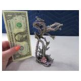 Pewter FANTASY 6" 3Head Dragon w/ Prism Heart Figr