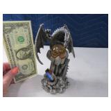 Pewter FANTASY 6" Dragon w/ Prism & Snowglobe Fige