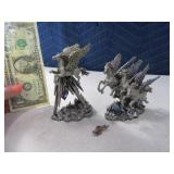 (2) AS IS Pewter FANTASY 4"ish Pewter Figures
