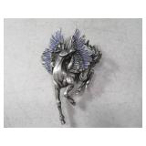 3.5" Metal Fantasy Purple Wing Pegasis Jewelry Pin