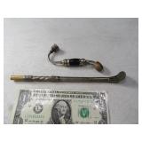 (2) Unique Metal Thin Smoking Pipes 4"/6"